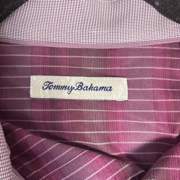 Tommy Bahama Shirt Mens Medium Silk Blend Button Up Long Sleeve Striped Casual - Picture 9 of 16